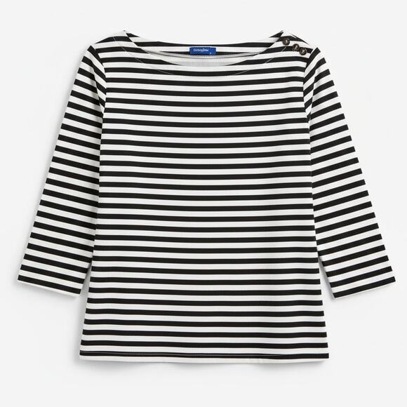 J. McLaughlin Monochrome Striped Top - Picture 1 of 11